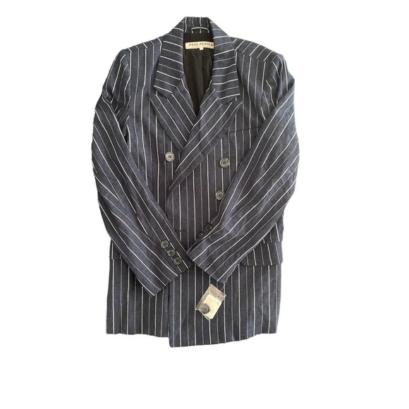 Free People Navy Striped Blazer - Picture 2 of 3